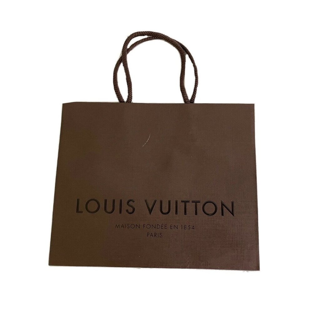 Louis Vuitton Paper Reusable Shopping Bag Brown 7" x 8.5" x 4"